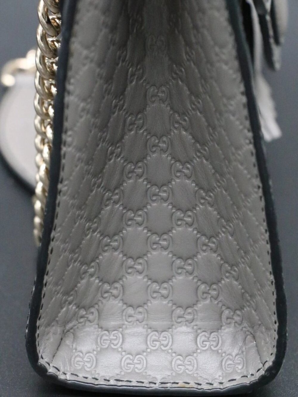 Gucci Emily Micro Guccisima Horsebit Medium Chain Bag - Gray - Picture 12 of 15